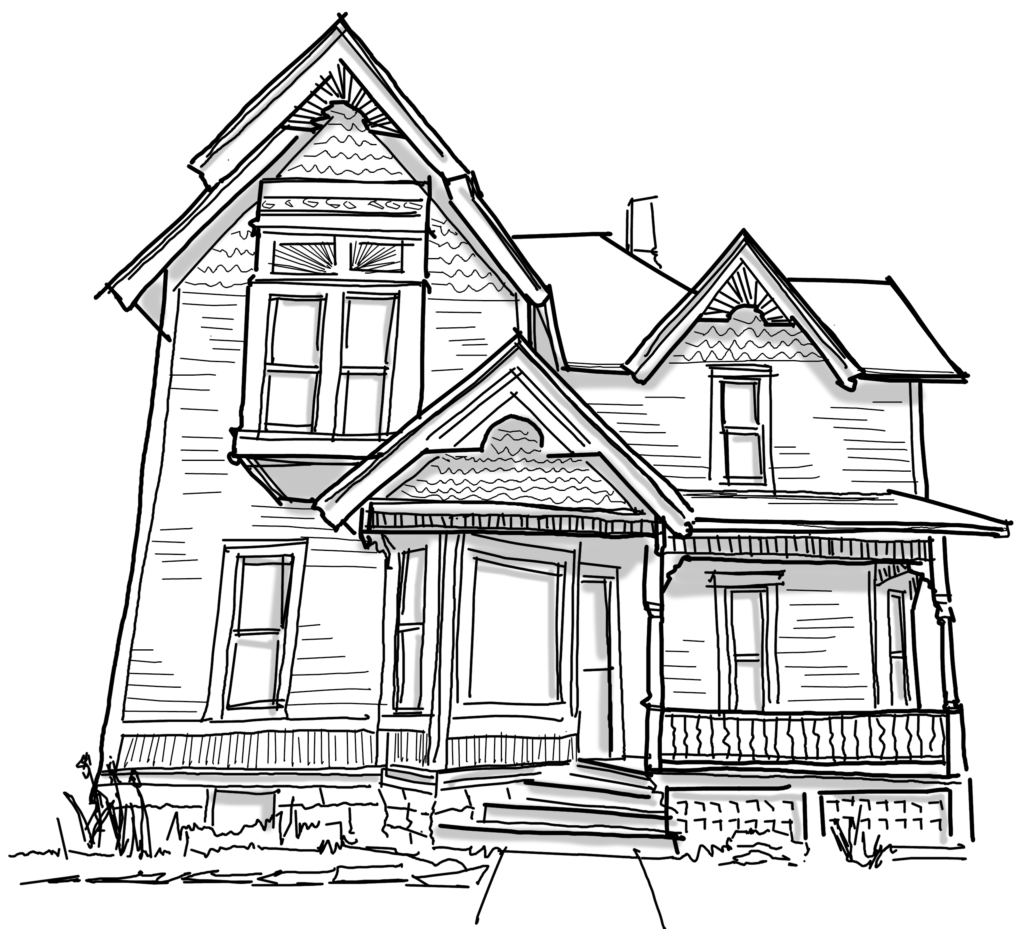 House sketch 3d illustration Small house sketch 3d illustration  wireframe style  CanStock